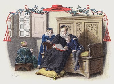 La madre de Richelieu guiando sus primeras lecciones de Maurice Leloir