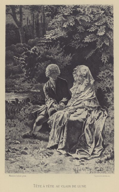 Tête-à-tête a la luz de la luna de Maurice Leloir