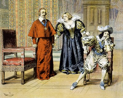 El Día de los Engaños (11/11/1630): Richelieu permanece impasible bajo los insultos de María de Médici - en “Richelieu” por Maurice Leloir de Maurice Leloir