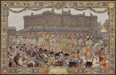 La entrada del Rey Luis XIV y su Reina a París, por La Porte Sainte-Antoine de Maurice Leloir