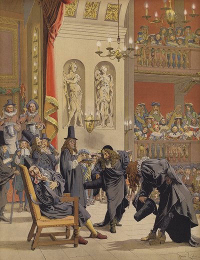 La última representación de Molière, en Le Malade Imaginaire de Maurice Leloir