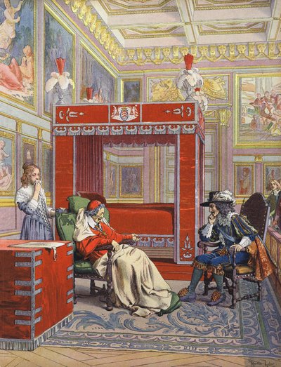 La última visita del Rey Luis XIII a un moribundo Richelieu de Maurice Leloir
