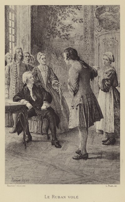 La cinta robada (grabado) de Maurice Leloir