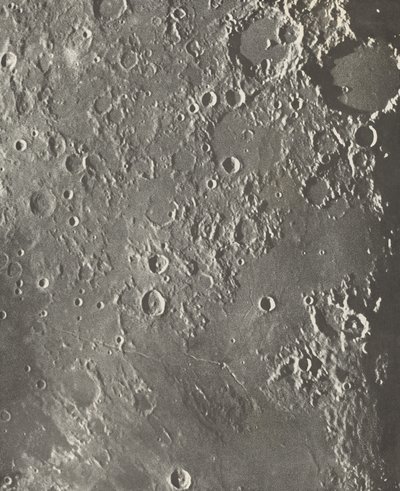 Fotografía lunar Albategnius - Triesnecker - Manilius, 1903 de Maurice Loewy