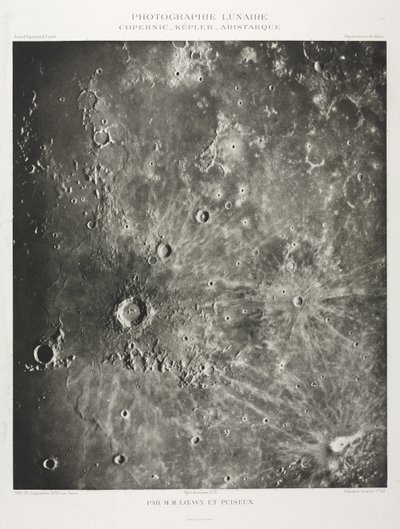 Fotografía lunar: Copérnico-Kepler-Aristaric de Maurice Loewy