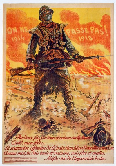 On ne passe pas, 1914-1918, impreso en París, c.1918 de Maurice Louis Henri Neumont