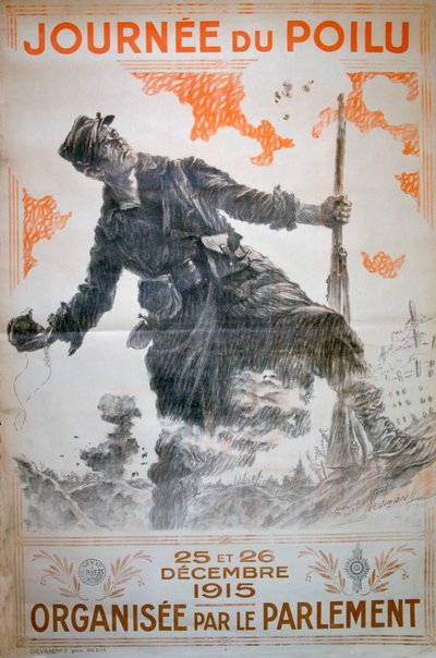 Journée du Poilu 25 et 26 Diciembre 1915, cartel francés de la Primera Guerra Mundial, 1915 de Maurice Neumont