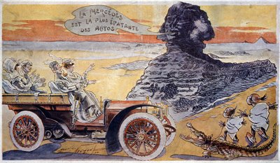 El Mercedes es el coche más asombroso, c.1900 (ilustración) de Maurice Neumont