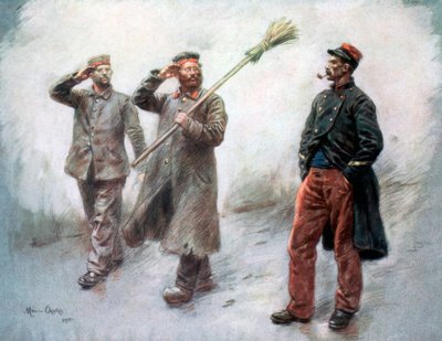 Deber de fatiga en el cuartel general, prisioneros alemanes en Dinan, 1915, 1926 de Maurice Orange