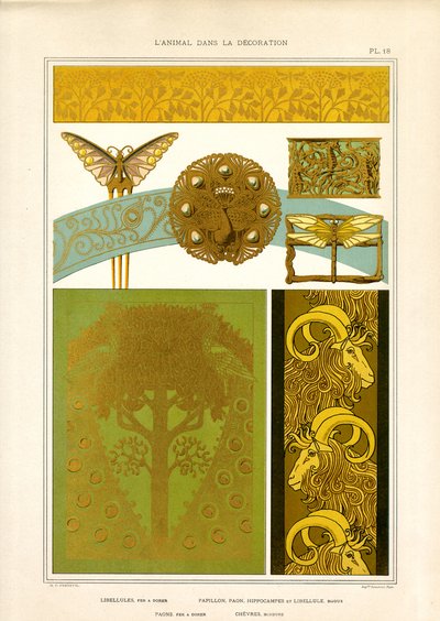 Motivos animales para joyería y elementos decorativos (litografía) de Maurice Pillard Verneuil