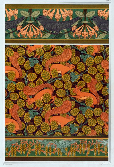 Diseños para papel tapiz y bordes, pub. 1897 de Maurice Pillard Verneuil