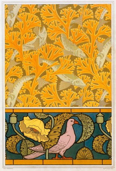 Diseños para papel tapiz y vidrieras, pub. 1897 de Maurice Pillard Verneuil