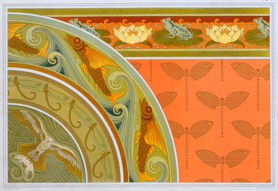Diseños para bordes de papel tapiz, pub. 1897 de Maurice Pillard Verneuil