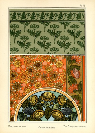 El crisantemo (litografía en color) de Maurice Pillard Verneuil
