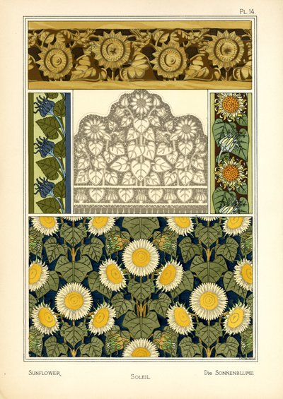 El girasol (litografía en color) de Maurice Pillard Verneuil