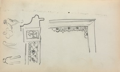 Cuaderno italiano de bocetos: Detalles y figuras arquitectónicas (página 199) de Maurice Prendergast