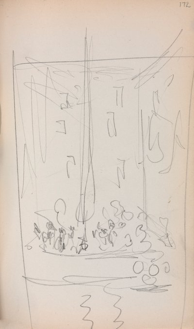 Cuaderno de bocetos italiano: Barco con figuras (página 172) de Maurice Prendergast