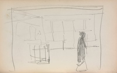Cuaderno de bocetos italiano: Figura en un interior (página 175) de Maurice Prendergast