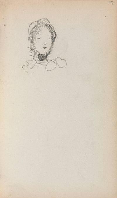 Cuaderno de bocetos italiano: Cabeza de niña (página 176) de Maurice Prendergast