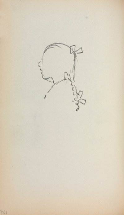 Cuaderno de bocetos italiano: Cabeza de niña de perfil (página 152) de Maurice Prendergast