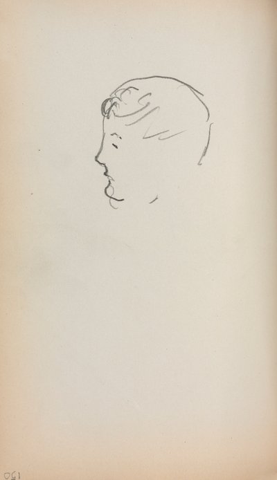 Cuaderno de bocetos italiano: Cabeza de hombre de perfil (página 150) de Maurice Prendergast