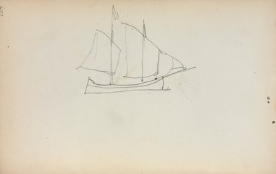 Cuaderno de bocetos italiano: Velero (página 224) de Maurice Prendergast