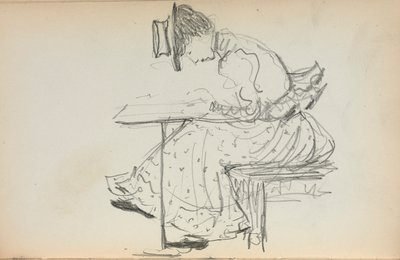 Cuaderno de bocetos italiano: Mujer sentada (página 107) de Maurice Prendergast