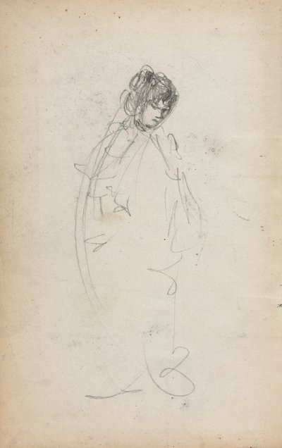 Cuaderno de bocetos italiano:  Mujer de pie (página 1) de Maurice Prendergast