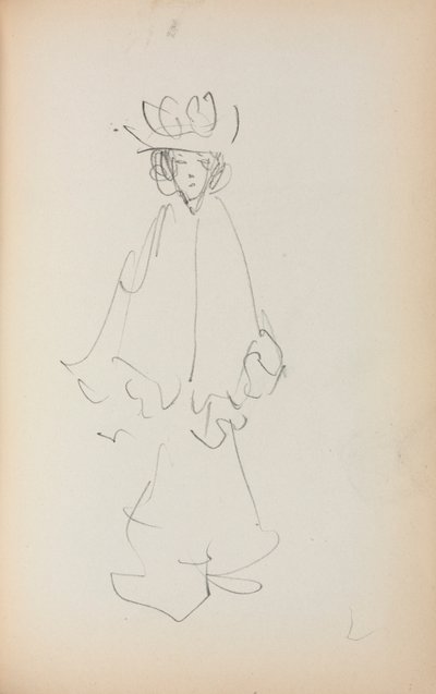 Cuaderno de bocetos italiano: Mujer de pie (página 147) de Maurice Prendergast