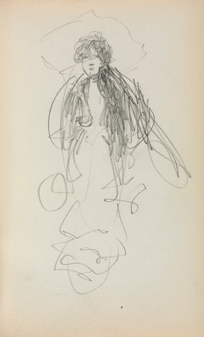 Cuaderno de bocetos italiano: Mujer de pie (página 219) de Maurice Prendergast