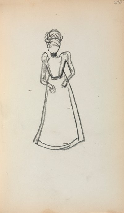 Cuaderno de bocetos italiano: Mujer de pie (página 240) de Maurice Prendergast