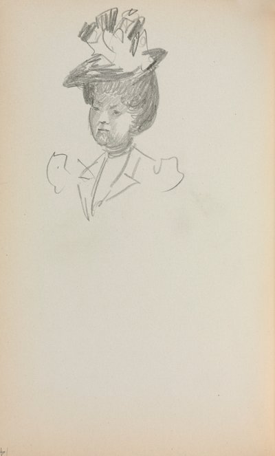 Cuaderno de dibujo italiano: Mujer, Busto (página 142) de Maurice Prendergast