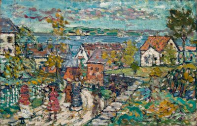 Paisaje (carretera y ciudad) de Maurice Prendergast