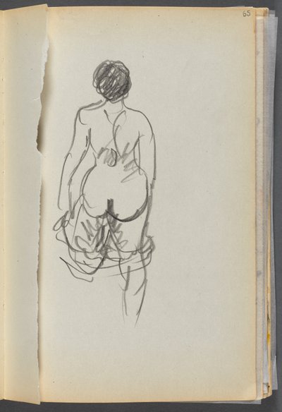 Sketchbook- The Granite Shore Hotel, Rockport, página 065: Mujer desnuda vista desde atrás de Maurice Prendergast