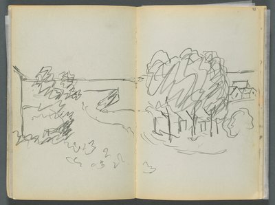 Sketchbook- The Granite Shore Hotel, Rockport, página 072  73: Vista de la ciudad de Maurice Prendergast