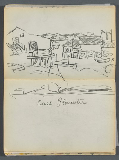 Sketchbook- The Granite Shore Hotel, Rockport, página 080 y 81: "East Gloucester" de Maurice Prendergast
