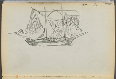 Libro de bocetos- The Granite Shore Hotel, Rockport, página 098: Velero de Maurice Prendergast
