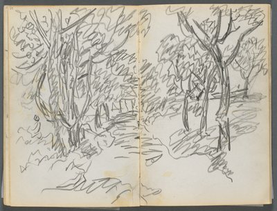 Sketchbook, The Dells, N° 127, página 064  65: Paisaje de Maurice Prendergast
