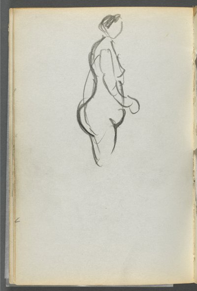 Sketchbook, The Dells, N° 127, página 092: Desnudo de perfil de Maurice Prendergast
