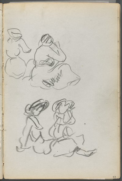 Cuaderno de bocetos, The Dells, N° 127, página 093: Figuras sentadas de Maurice Prendergast