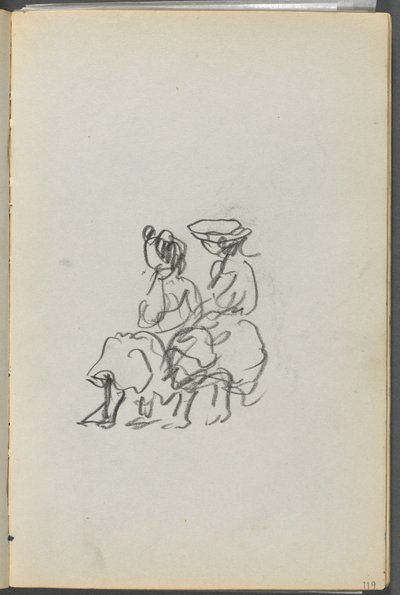 Cuaderno de bocetos, The Dells, N° 127, página 119: Dos figuras sentadas de Maurice Prendergast