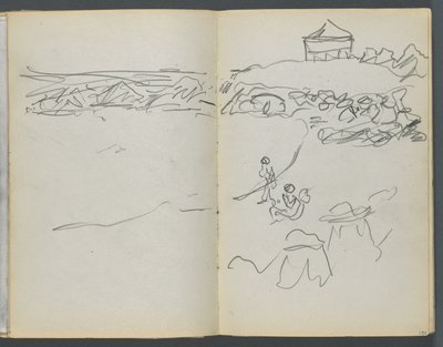 Cuaderno de bocetos, The Dells, N° 127, página 130  131: Vista de la costa de Maurice Prendergast