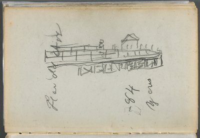 Cuaderno de bocetos, The Dells, N° 127, página 186: Muelle de Maurice Prendergast