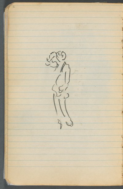 Cuaderno de bocetos, página 071: Figura de Maurice Prendergast