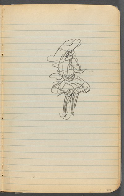 Cuaderno de bocetos, página 123: Figura femenina de Maurice Prendergast