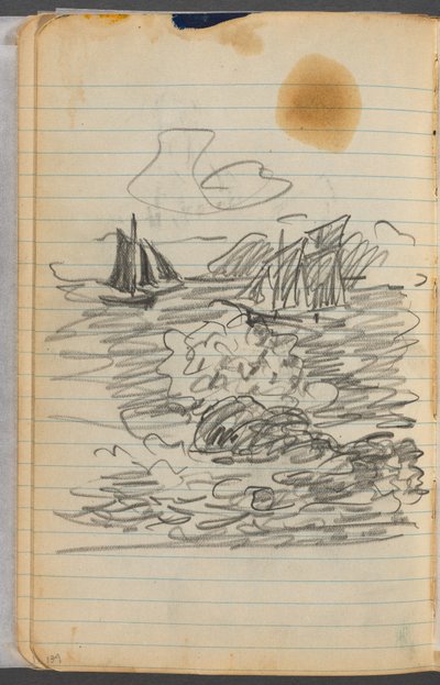 Cuaderno de bocetos, página 134: Vista marina de Maurice Prendergast