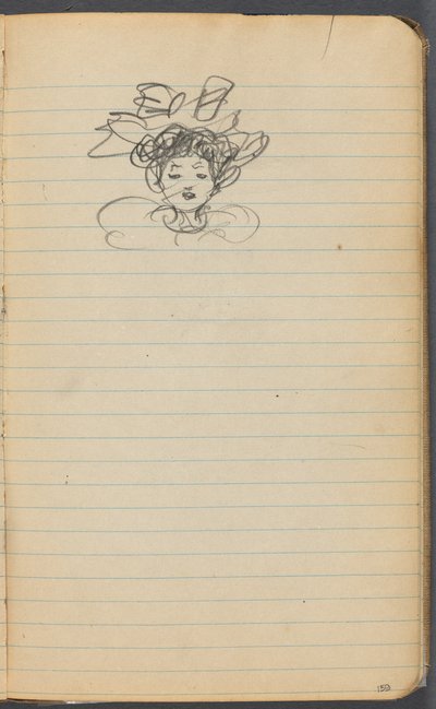 Cuaderno de bocetos, página 159: Cabeza de mujer de Maurice Prendergast