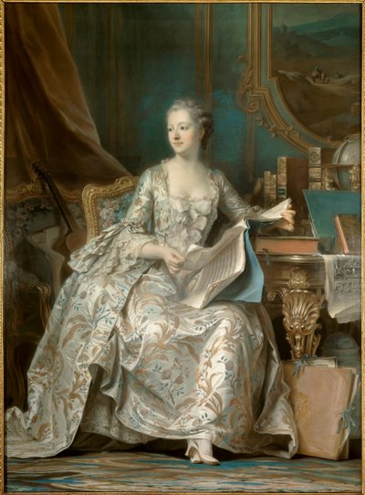 Retrato de Jeanne Antoinette Poisson, Marquesa de Pompadour (conocida como Madame de Pompadour) de Maurice Quentin de La Tour