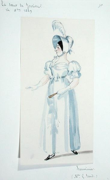 George Sand (1804-76) interpretando el papel de Herminie en la obra 