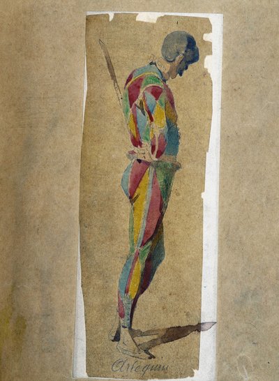 Arlequín, de "Masques et bouffons" (comedia italiana), texto y dibujos de Maurice Sand, grabados por A. Manceau, prefacio de Georges Sand de Maurice Sand